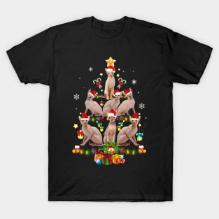 Sphynx Christmas Tree Funny Cat Lovers Xmas Holiday Gift T-Shirt